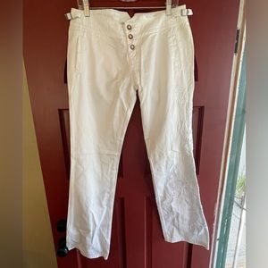 Vintage Da-Nang white 100% cotton embroidered cargo/surplus pants